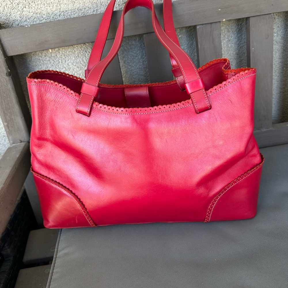 Ann Taylor Vibrant Red Tote Bag